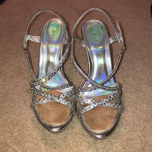 Silver Sequin High Heels